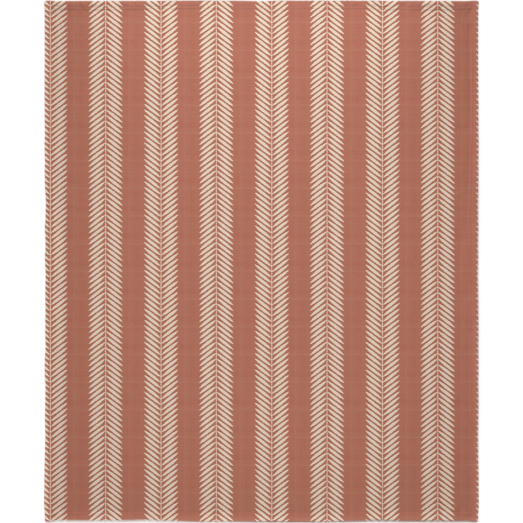 Laurel Leaf Stripe Blanket, Plush Fleece, 50x60, Pink