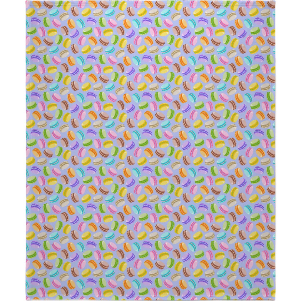 Pastel Macarons - Lavender Blanket, Plush Fleece, 50x60, Purple