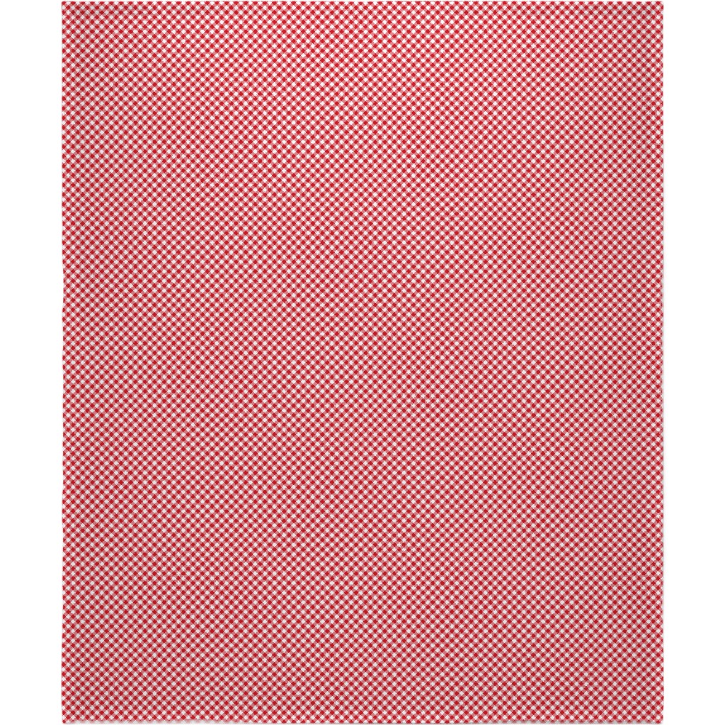 Diagonal Gingham - Red and White Blanket, Plush Fleece, 50x60, Red, Red
