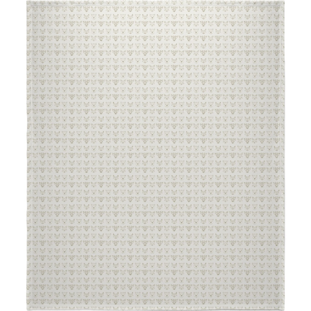 Forest Friends - Neutral Blanket, Plush Fleece, 50x60, Beige, Pearl