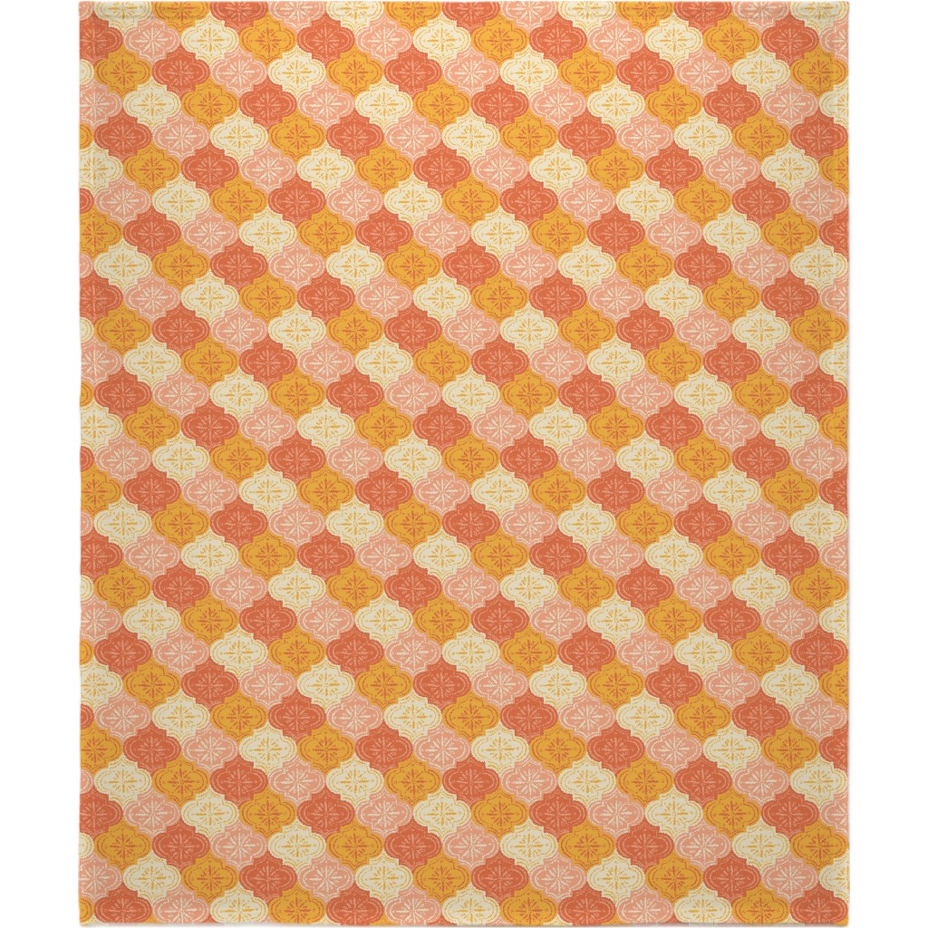 Arabesque - Warm Blanket, Plush Fleece, 50x60, Orange