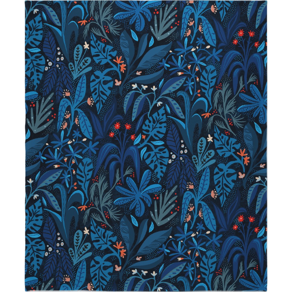 Jungle Nights Blanket, Plush Fleece, 50x60, Blue