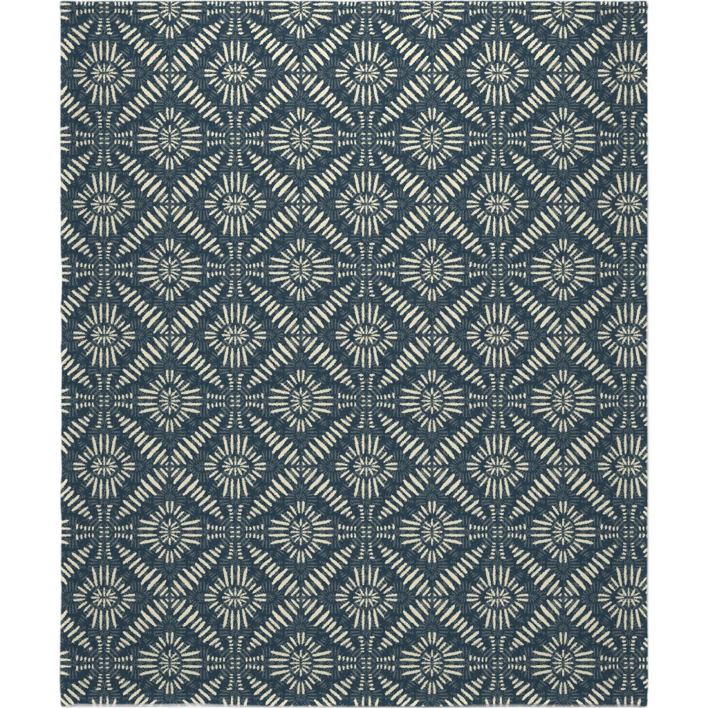 Wise - White on Blue Blanket, Plush Fleece, 50x60, Blue, True Blue