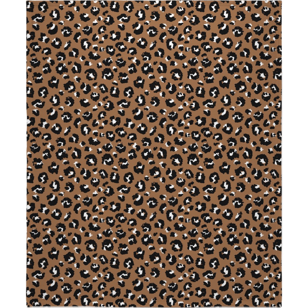Leopard Spots - Caramel Blanket, Plush Fleece, 50x60, Brown, Brown