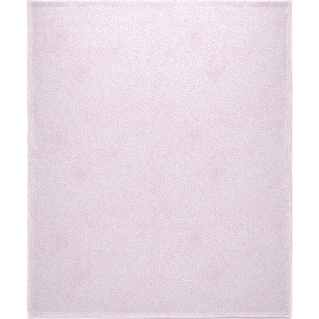 Dot - Happy Pink on White Blanket, Plush Fleece, 50x60, Pink, Bright Pink
