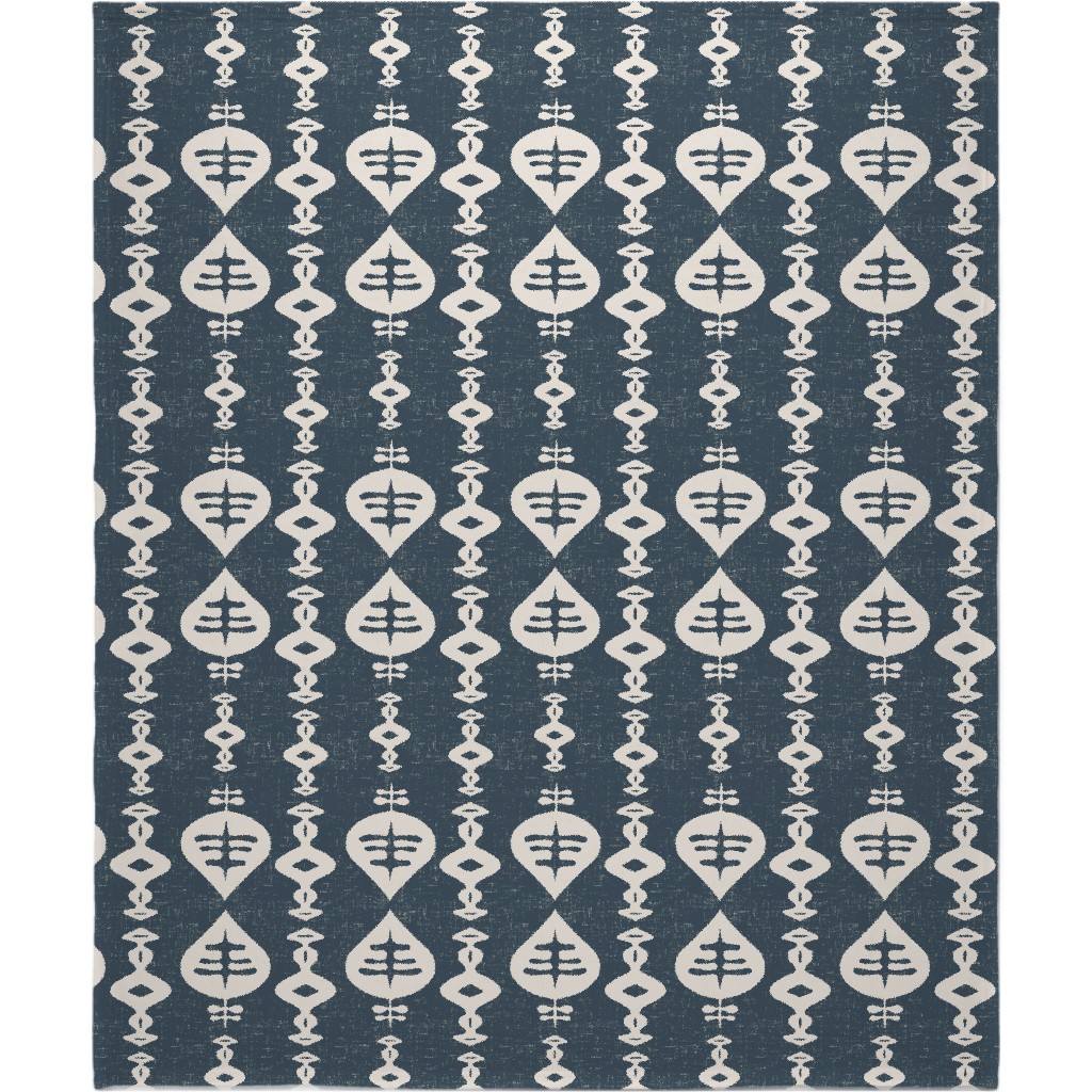 Maya - Navy Blanket, Plush Fleece, 50x60, Blue