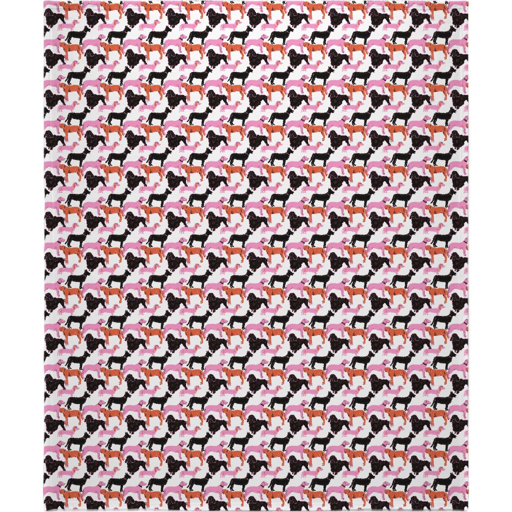 Goofy Dog Friends Blanket, Plush Fleece, 50x60, White, White