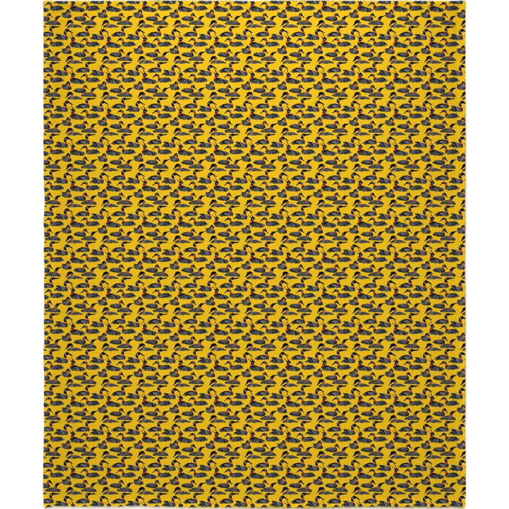 Common Loon of Canada - Yellow Blanket, Plush Fleece, 50x60, Yellow, Classic Yellow