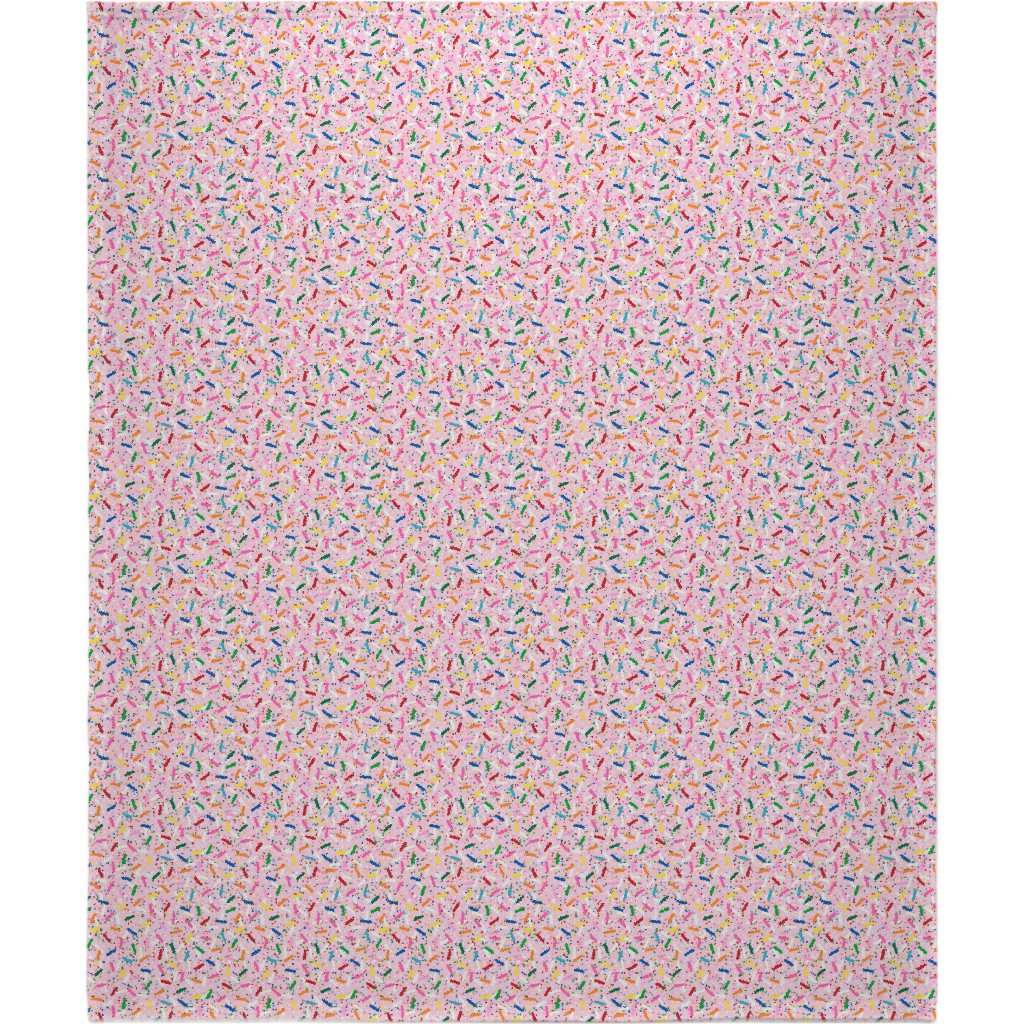 Rainbow Sprinkles Blanket, Plush Fleece, 50x60, Pink