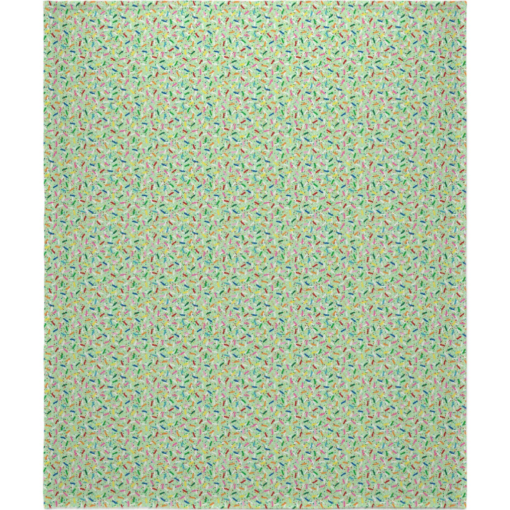 Rainbow Sprinkles Blanket, Plush Fleece, 50x60, Green