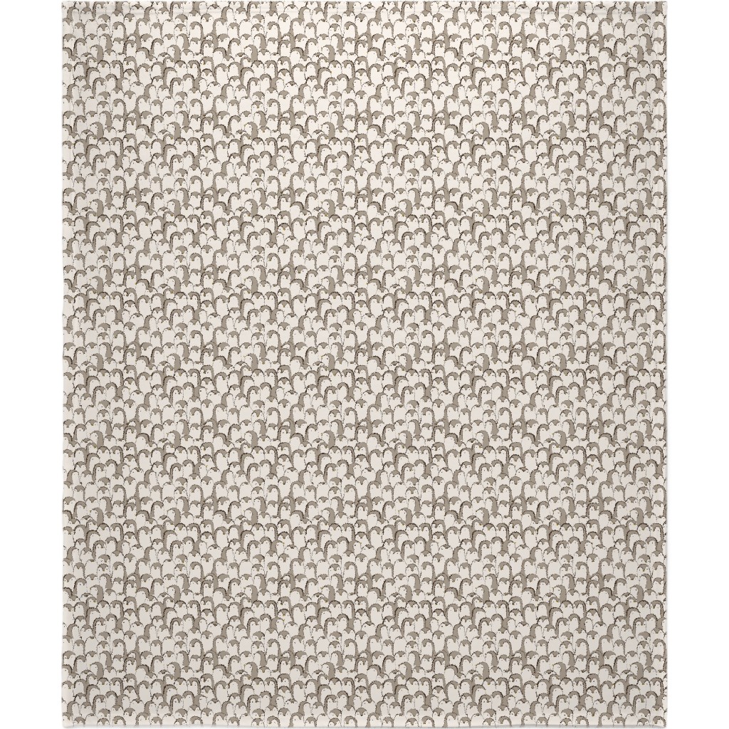 Penguin Huddle Blanket, Plush Fleece, 50x60, Beige, Stone