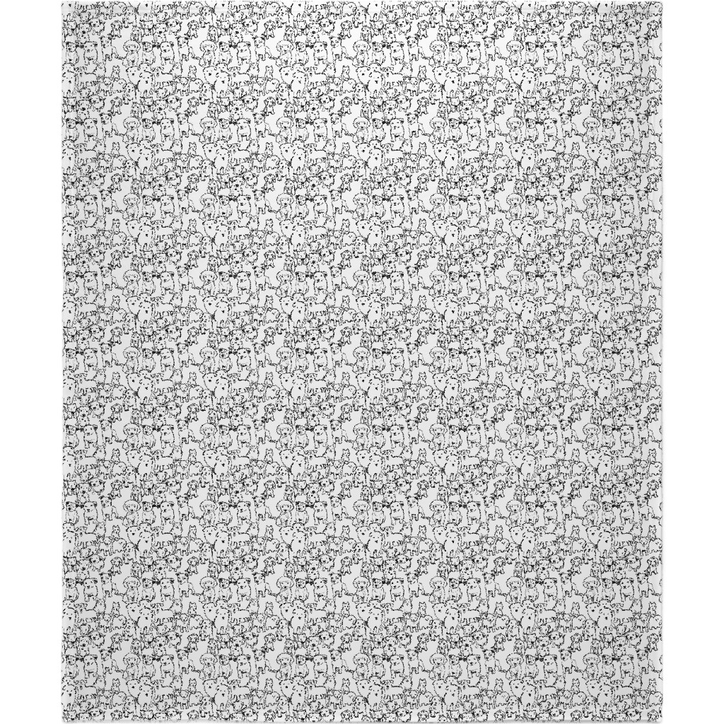 Puppies Blanket, Plush Fleece, 50x60, White, White