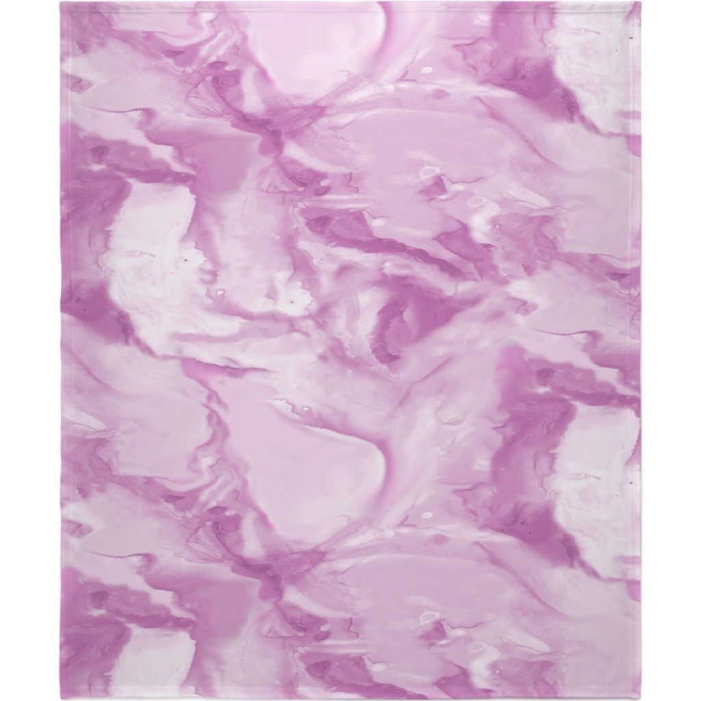 Abstract Watercolor Marble Blanket, Plush Fleece, 50x60, Purple