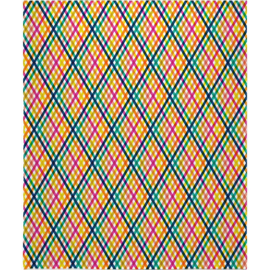 Birchdale Gingham Plaid - Multi Blanket, Plush Fleece, 50x60, Multicolor