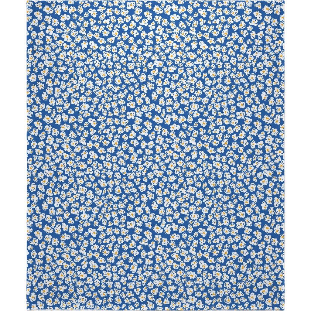 Pop, Pop, Popcorn - Blue Blanket, Plush Fleece, 50x60, Blue, True Blue