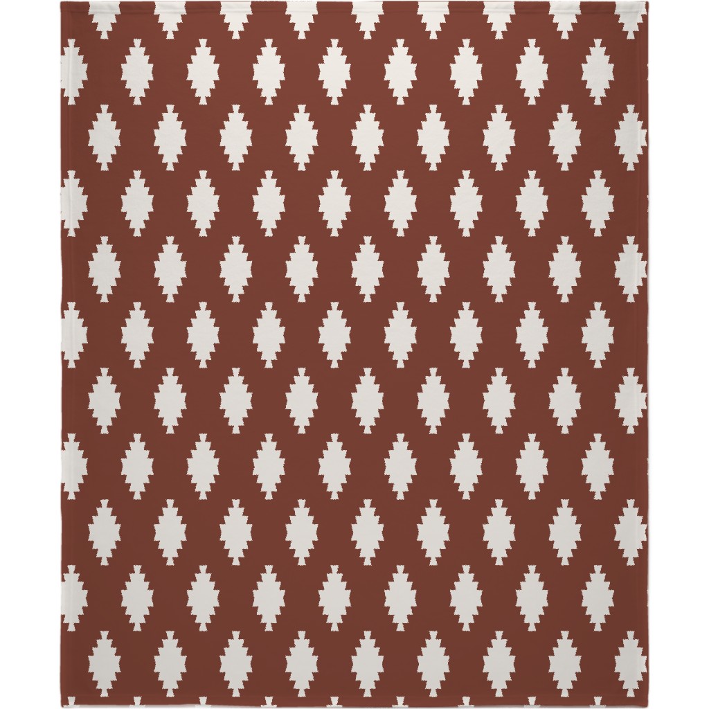 Taos Tile - Marsala Blanket, Plush Fleece, 50x60, Brown, Brown