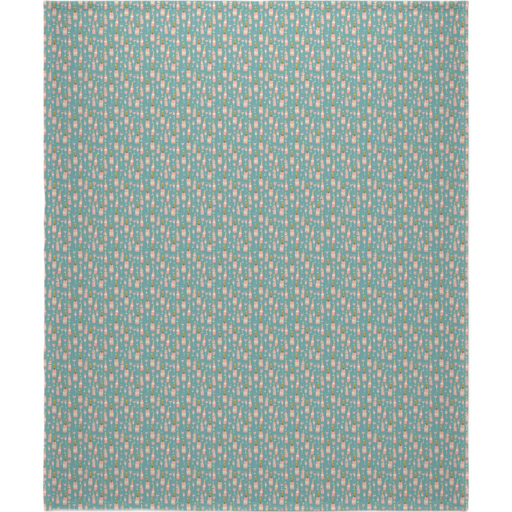 Rose All Day Wine Blanket, Plush Fleece, 50x60, Green, Catalina