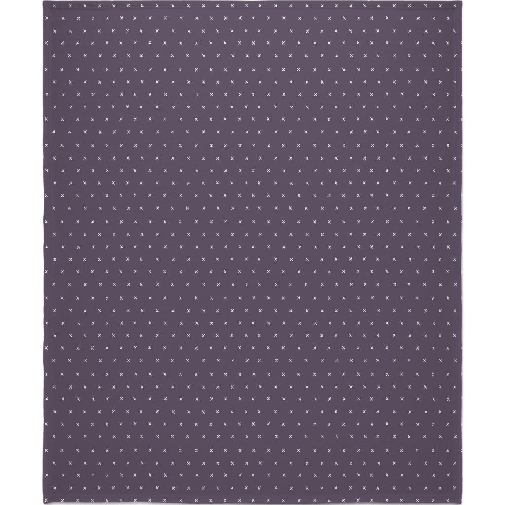 Criss Crosses on Purple Blanket, Plush Fleece, 50x60, Purple, Purple