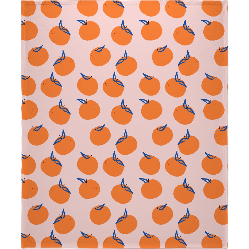 Clementines - Orange Blanket, Plush Fleece, 50x60, Orange