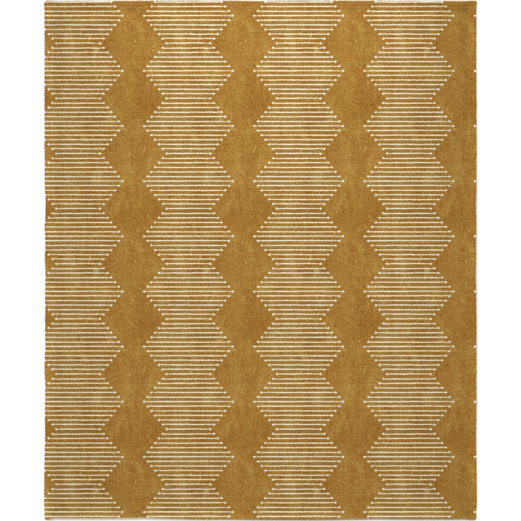 Diamond Mudcloth - Neutral Blanket, Plush Fleece, 50x60, Yellow, Classic Yellow