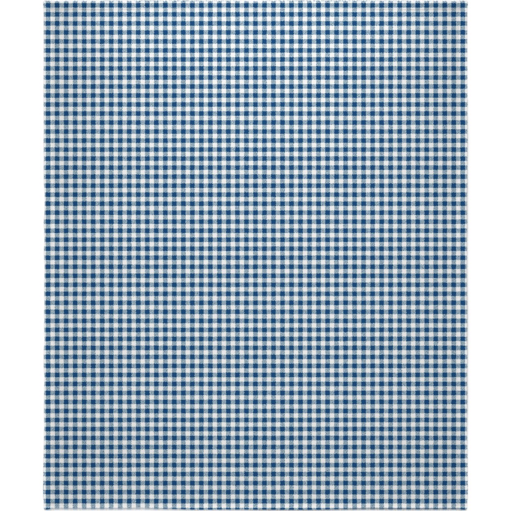 Classic Gingham - Blue Blanket, Plush Fleece, 50x60, Blue, True Blue