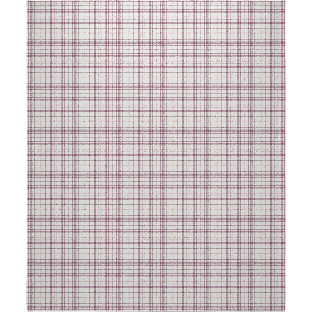 Tartan Check Blanket, Plush Fleece, 50x60, Purple