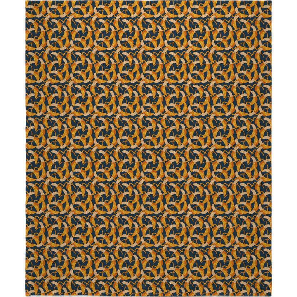 Peeled Banana - Yellow on Navy Blanket, Plush Fleece, 50x60, Yellow, Classic Yellow