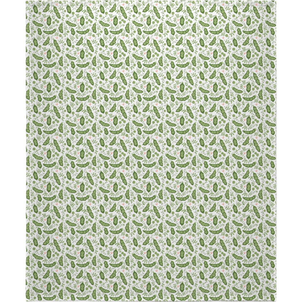 Cute Peas - Green Blanket, Plush Fleece, 50x60, Green