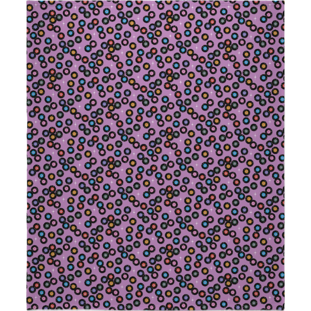 Pop Star Vintage Vinyl Records Blanket, Plush Fleece, 50x60, Purple, Lilac