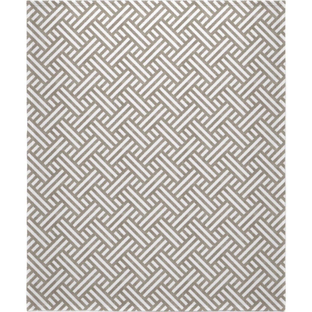 Farmhouse Weave Blanket, Plush Fleece, 50x60, Gray, Cafe