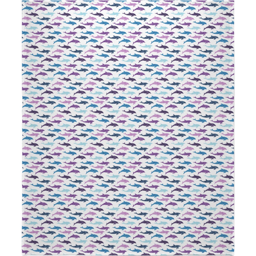 Dolphins Blanket, Plush Fleece, 50x60, Multicolor, Lupin