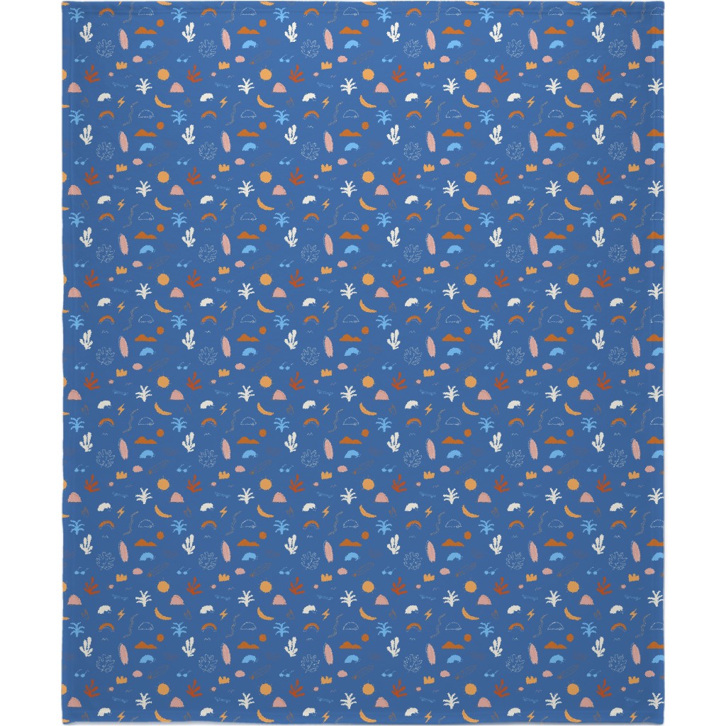 Summer Dayz - Blue Blanket, Sherpa, 50x60, Blue