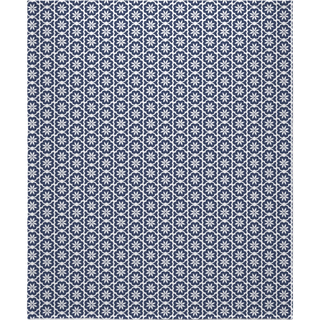 Dutch Flowers - Blue Blanket, Sherpa, 50x60, Blue