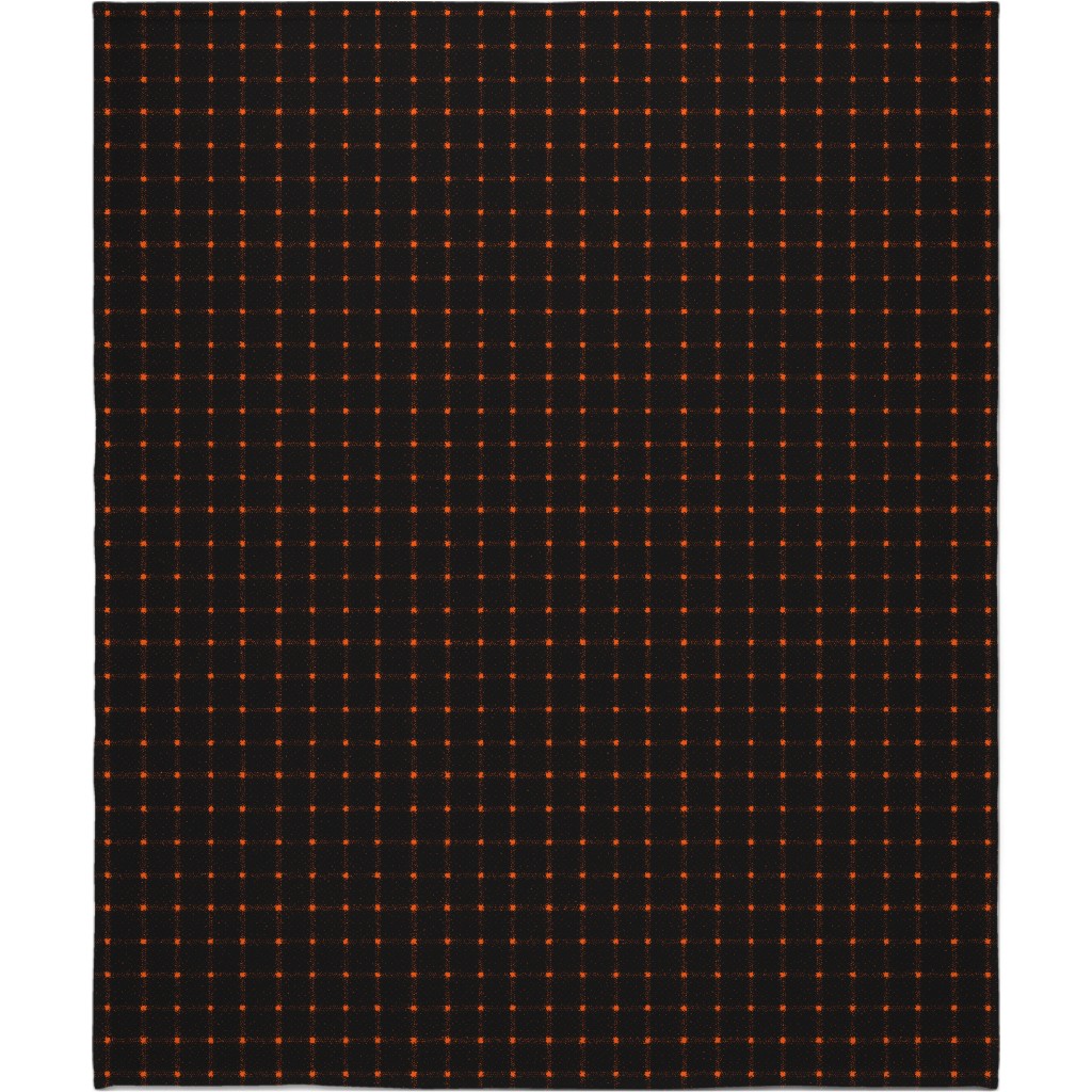 Gridded Plaid Blanket, Sherpa, 50x60, Black