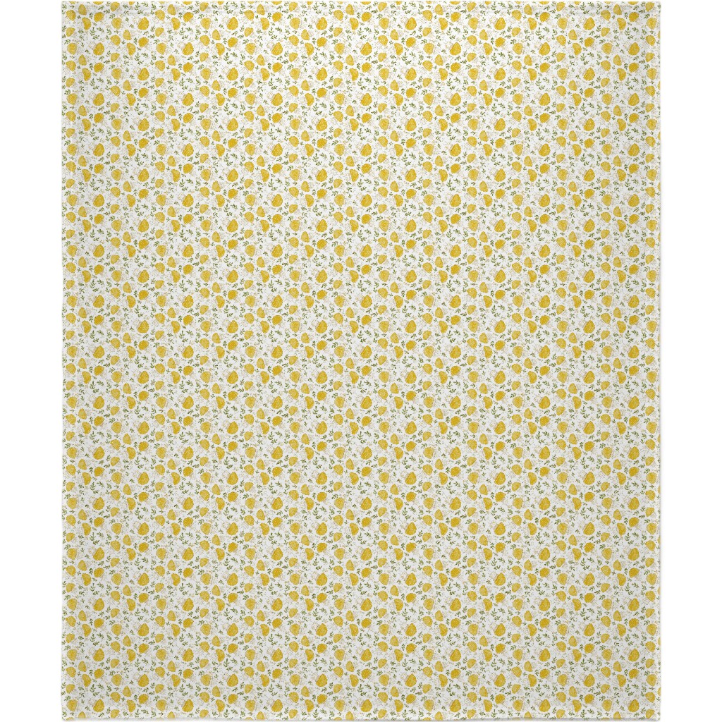 the Happiest Little Mushrooms - Yellow Blanket, Sherpa, 50x60, Yellow, Classic Yellow