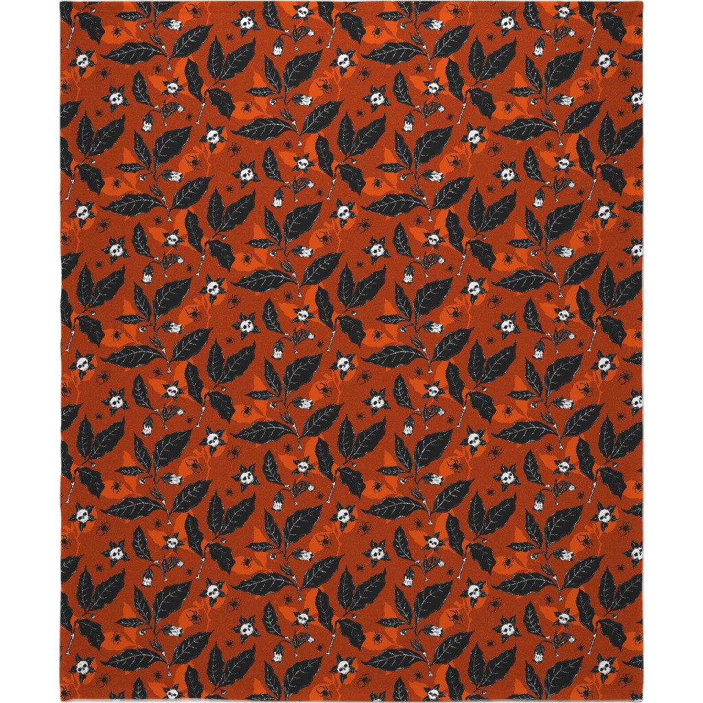 Atropa Belladonna - Orange Blanket, Sherpa, 50x60, Orange