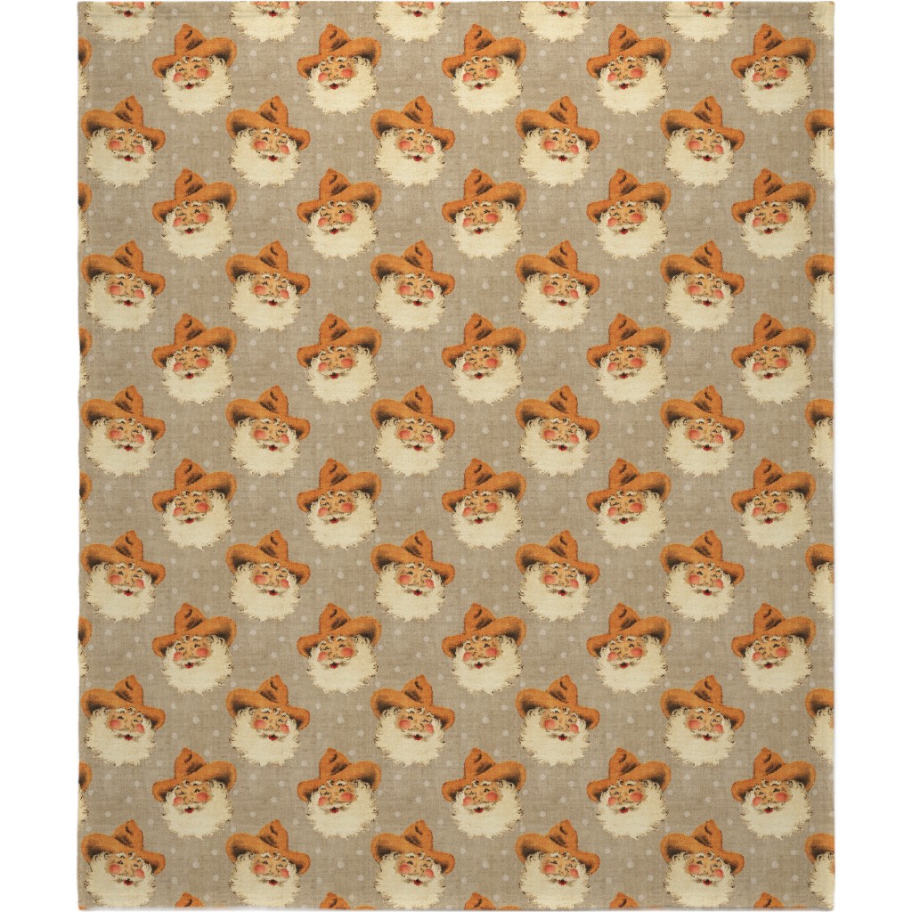 Cowboy Santa - Neutral Blanket, Sherpa, 50x60, Beige