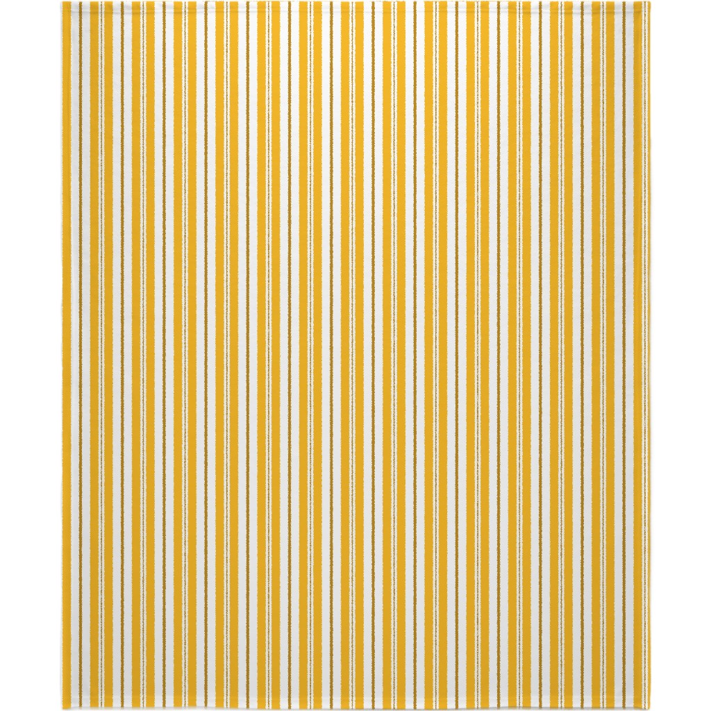 Gold White and Brown Stripes Blanket, Sherpa, 50x60, Yellow