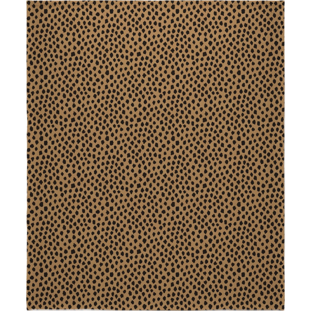 Cheetah Spots - Brown Blanket, Sherpa, 50x60, Brown