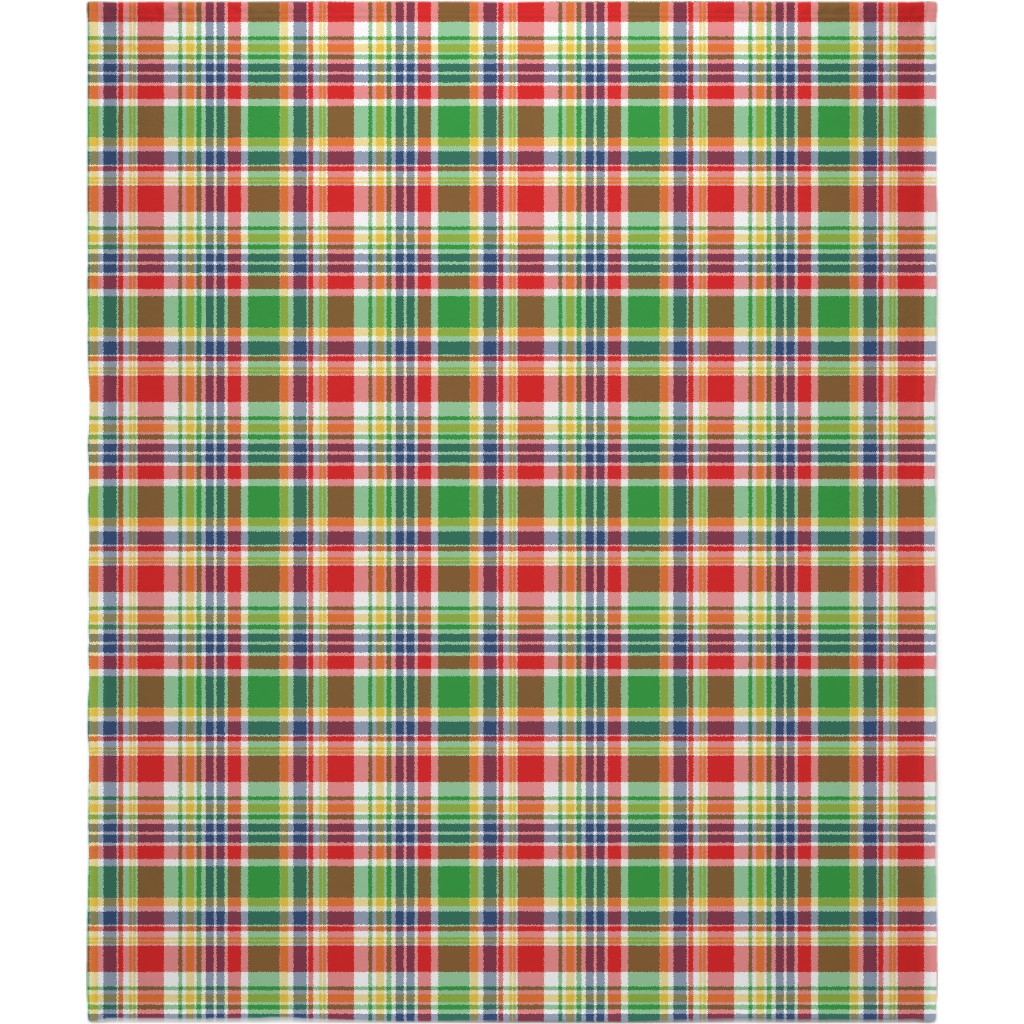 Plaid - Multi Bright Blanket, Sherpa, 50x60, Multicolor