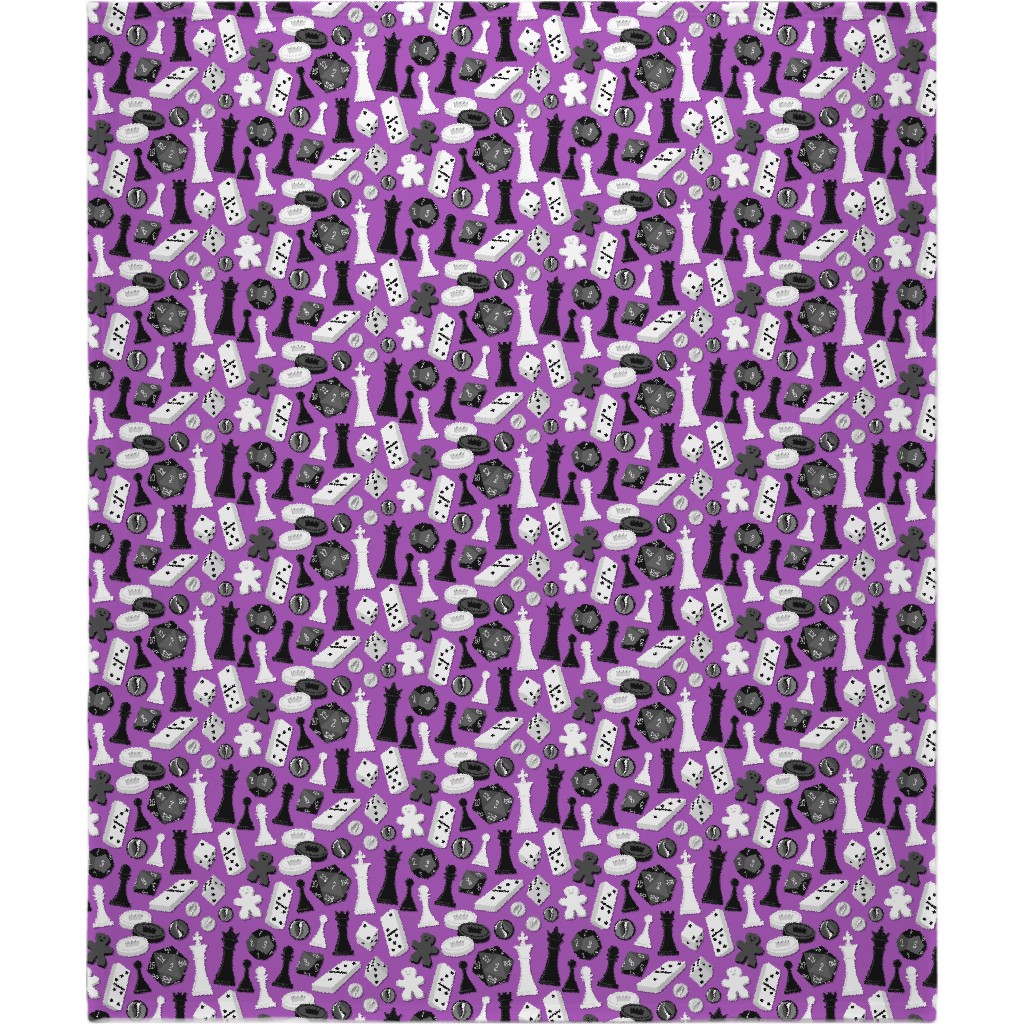 Game on Blanket, Sherpa, 50x60, Purple