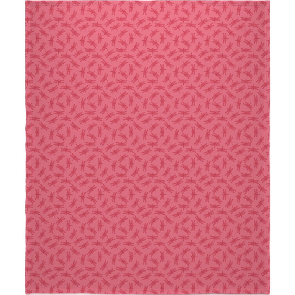 Vintage Dragonfly - Pink Blanket, Sherpa, 50x60, Pink