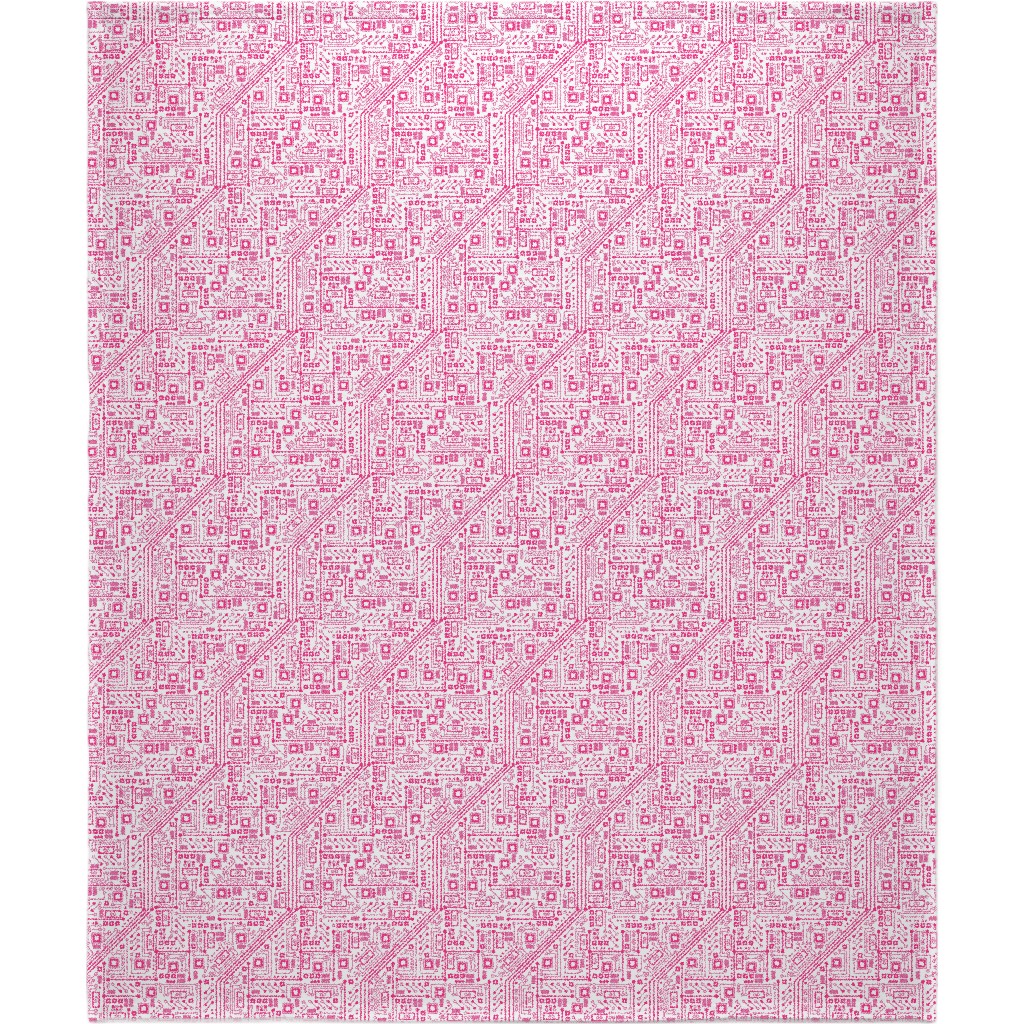Short Circuits Blanket, Sherpa, 50x60, Pink, Sassy