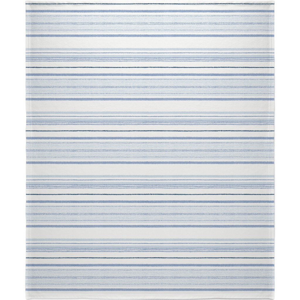 Double Anderson Stripe - Blue Blanket, Sherpa, 50x60, Blue, True Blue