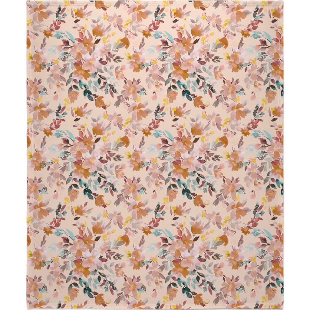 Summery Oleander Floral - Soft Pink Blanket, Sherpa, 50x60, Pink, Bright Pink