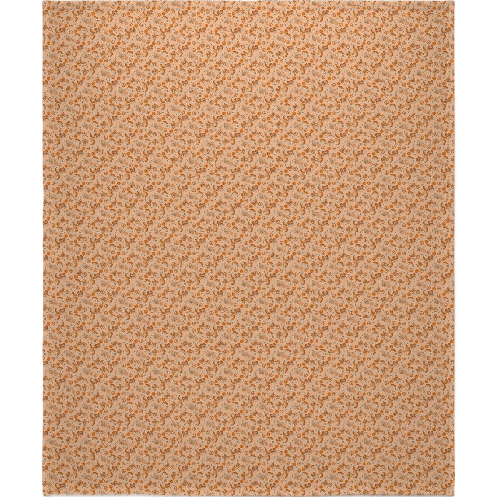 Peace Butterfly Boho - Orange Blanket, Sherpa, 50x60, Orange, Orange
