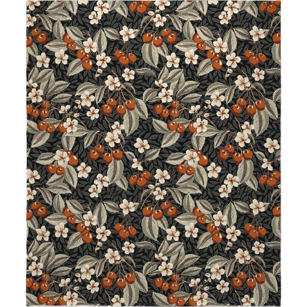 Cherries - Multi Blanket, Sherpa, 50x60, Multicolor