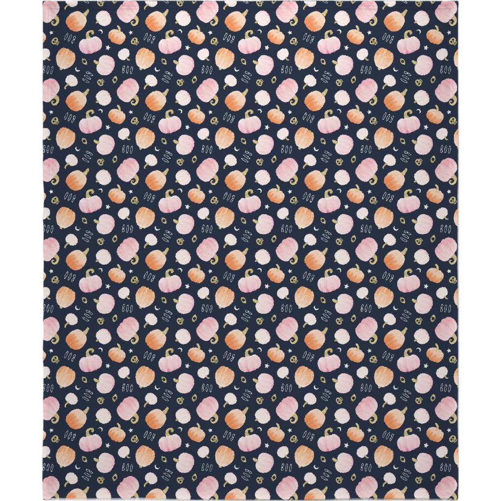 Halloween Pumpkin Party Blanket, Sherpa, 50x60, Orange, Orange