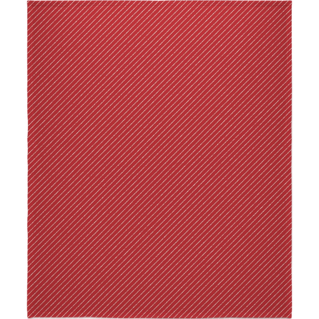 Diagonal Stripes on Christmas Red Blanket, Sherpa, 50x60, Red