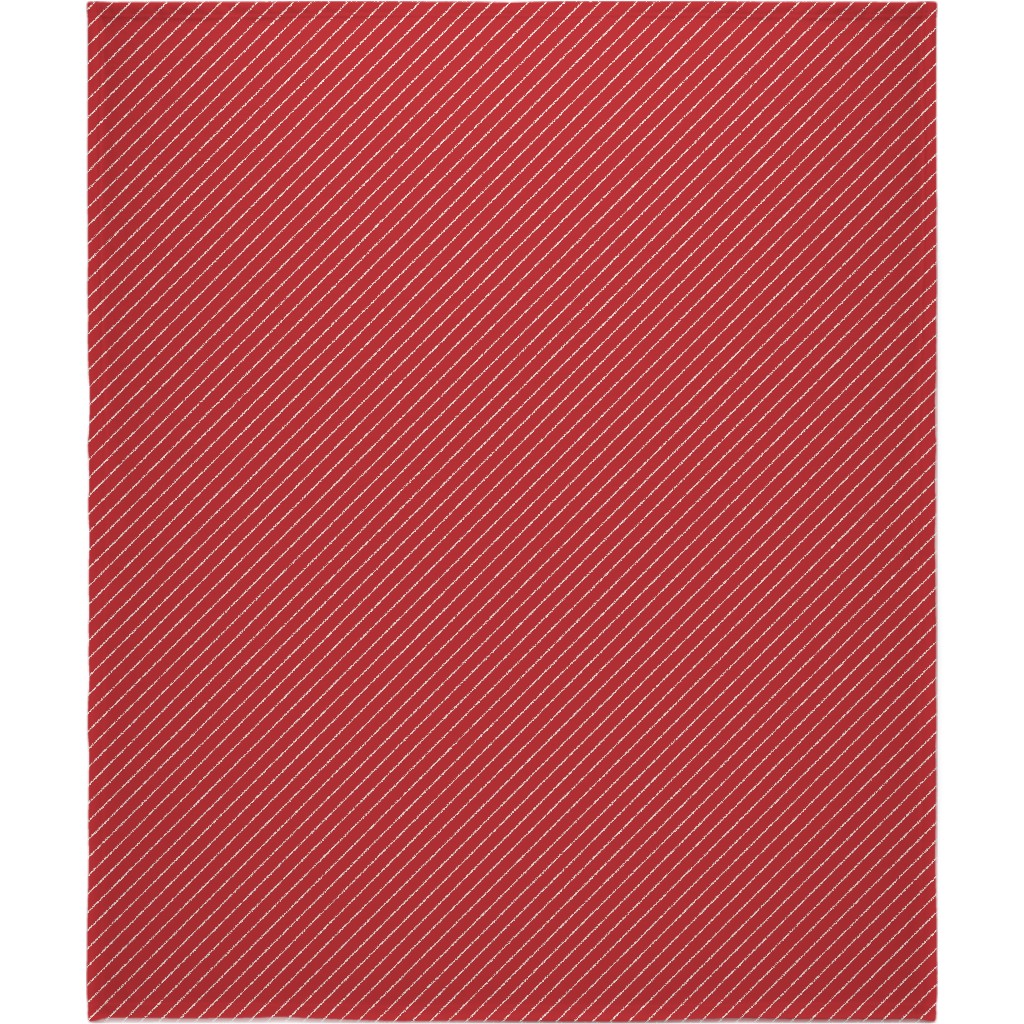 Diagonal Stripes on Christmas Red Blanket, Sherpa, 50x60, Red